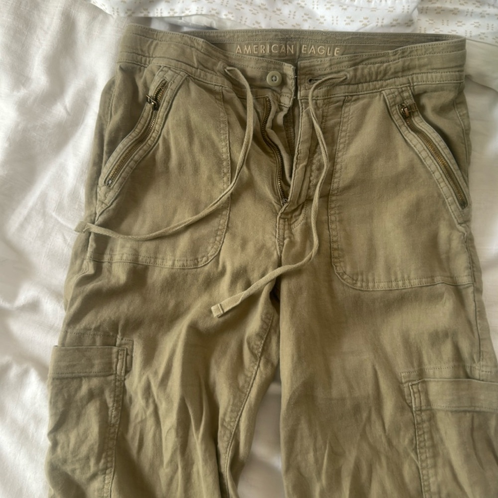 NWOT AE linen wide leg pant